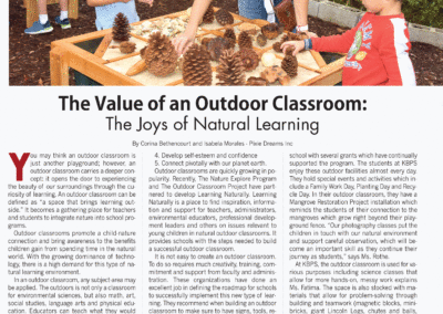 THE VALUE OF AN OUTDOOR CLASSROOM